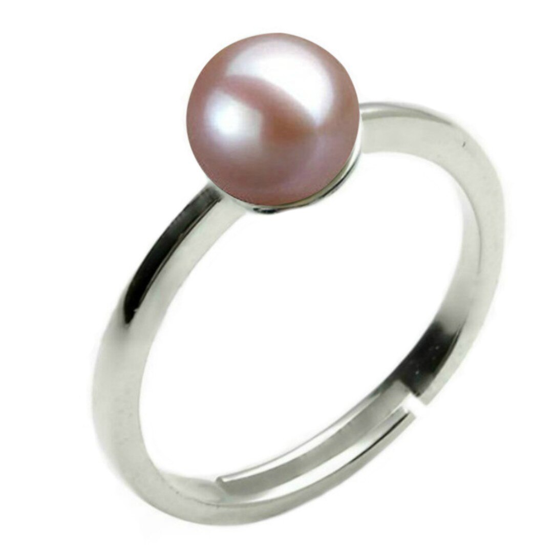 Inel Reglabil din Argint cu Perla Naturala Lavanda