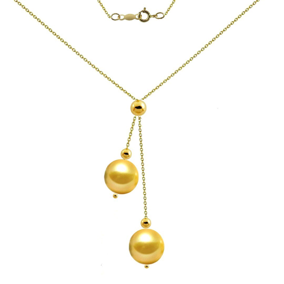 Colier Fantasy Akoya Gold cu Perle Naturale Rare, Akoya si Aur de 14 karate