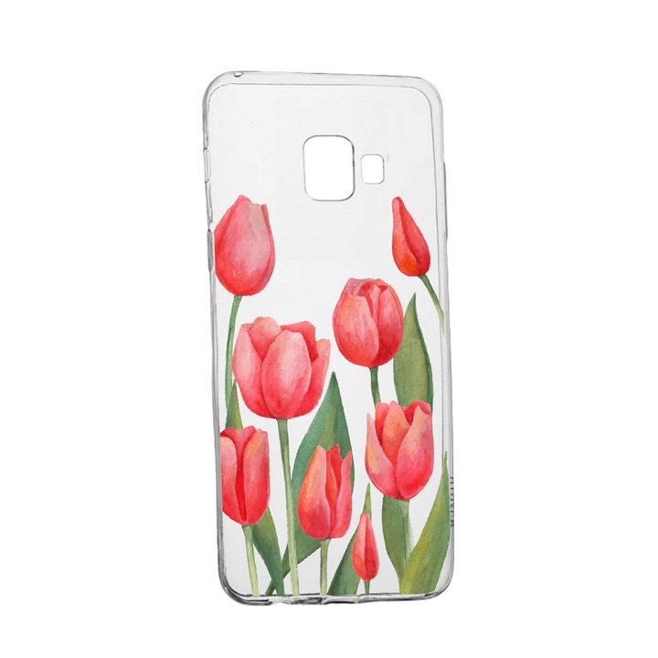 Husa Red Roses, pentru Samsung Galaxy J4 Plus 2018, rezistenta la uzura, anti-alunecare, din silicon Premium, 633