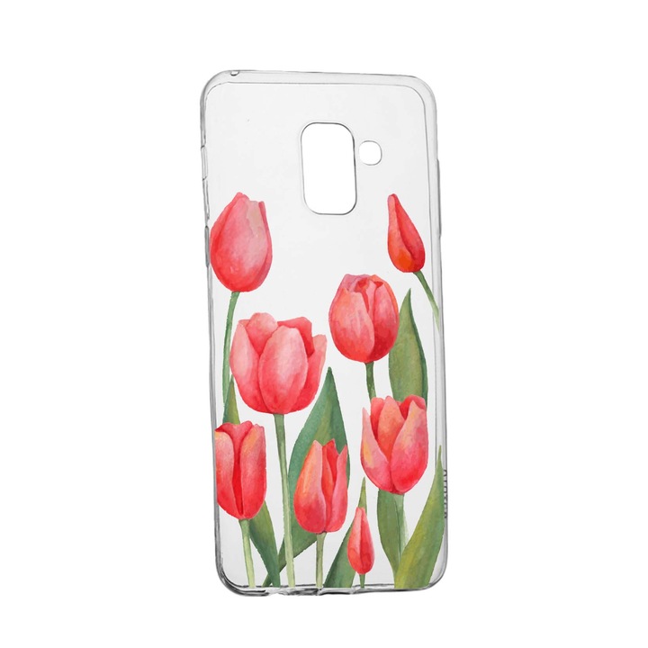 Husa Red Roses, pentru Samsung Galaxy J6 2018, rezistenta la uzura, anti-alunecare, din silicon Premium, 633