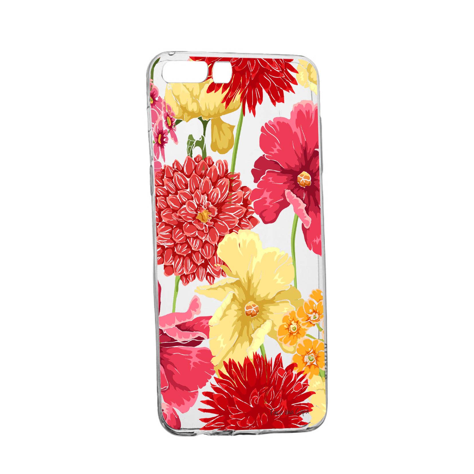 Husa Flowers Rosu Galben, pentru Sony XZ Premium, rezistenta la uzura, anti-alunecare, din silicon Premium, 634