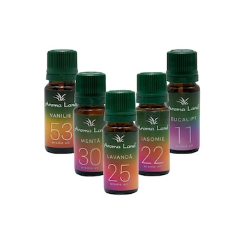 Set 5 uleiuri volatile Spa, Aroma Land, 10 ml Set 5 uleiuri volatile Spa, Aroma Land, 10 ml