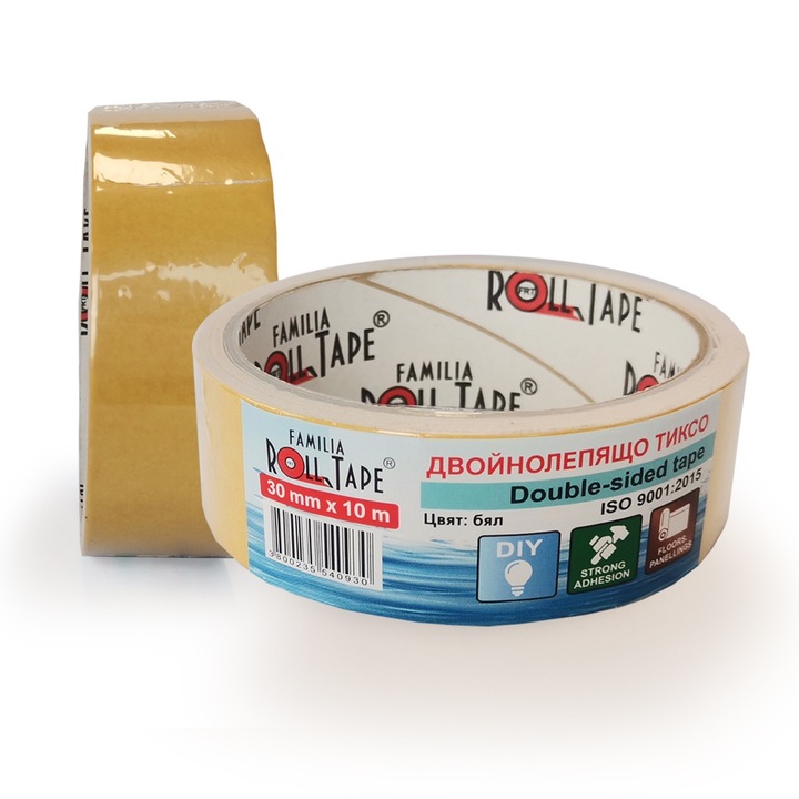 Kétoldalas szalag Familia Roll Tape, 30 mm x 10 m