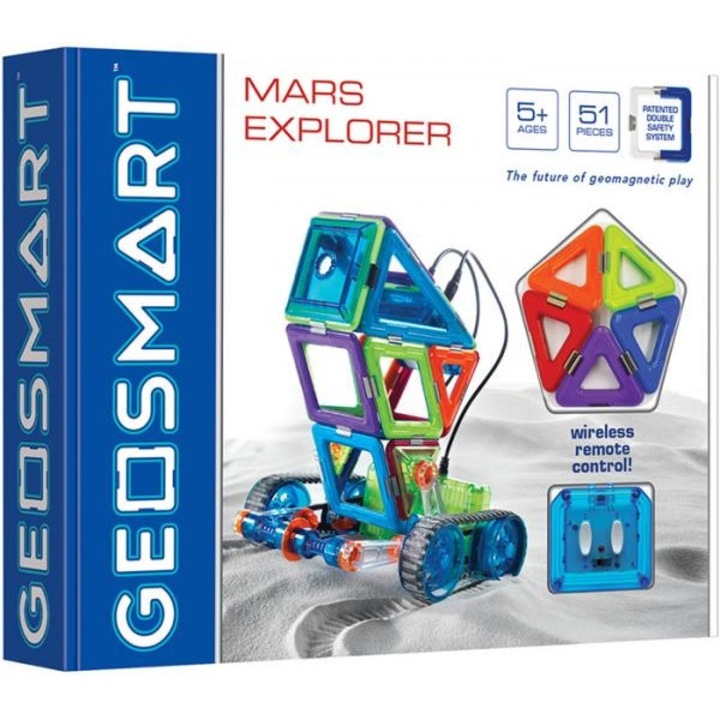 Магнитна игра, Geosmart, Geowheels - Комплект изследовател на Марс (51 части)