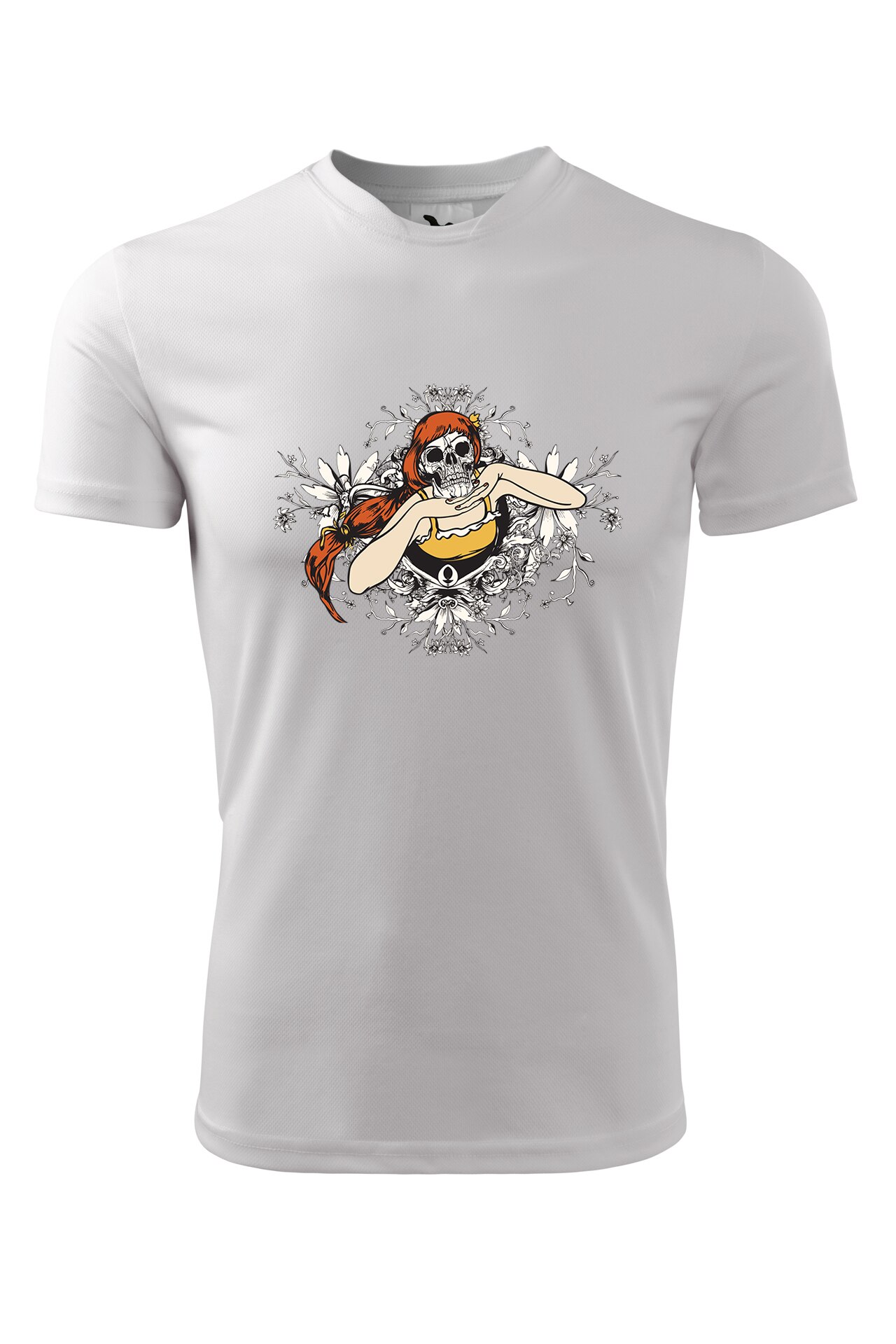 Tricou personalizat, Craniu Roscata, Adler, Alb
