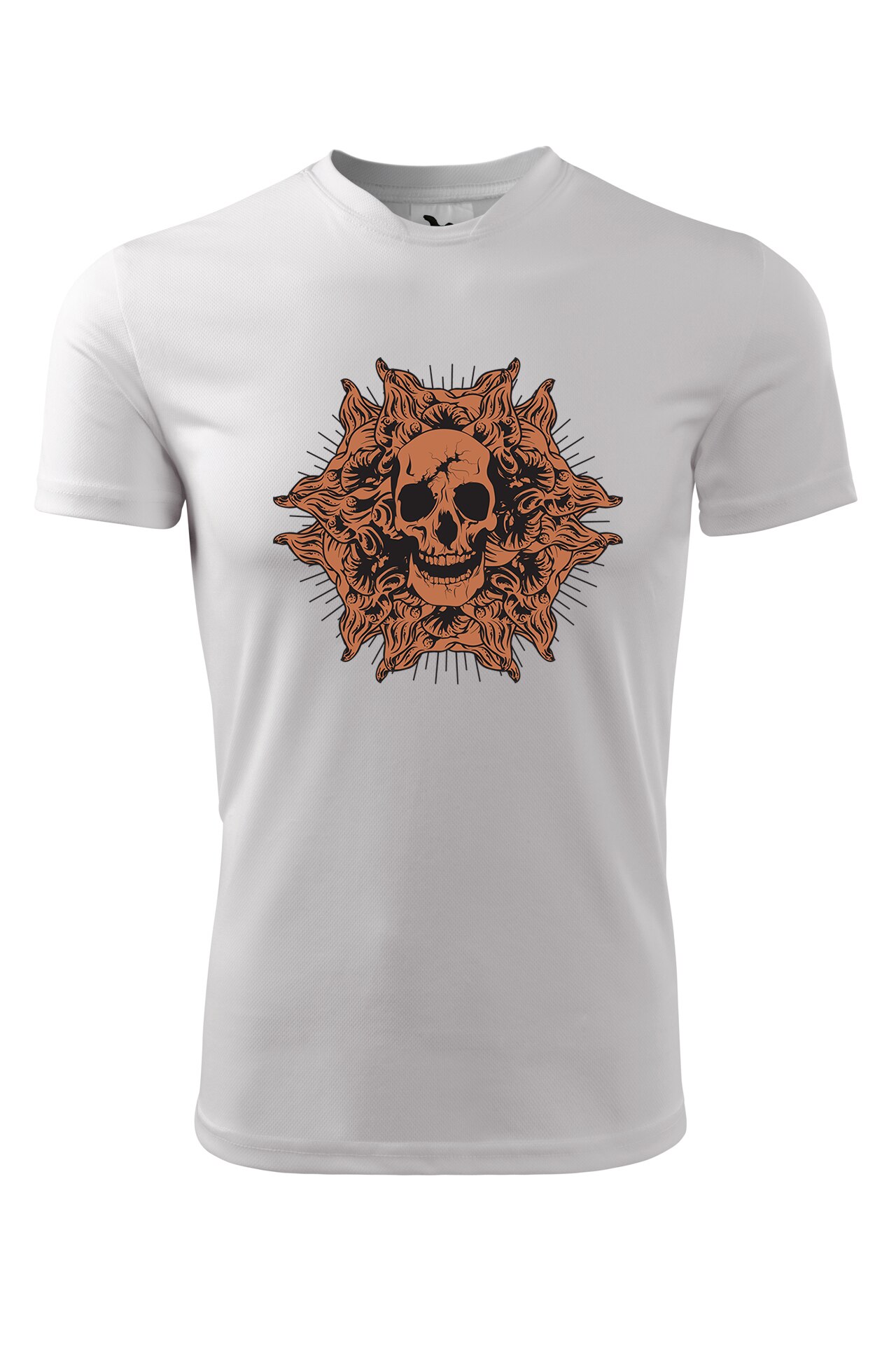 Tricou personalizat, Craniu Spart, Adler, Alb