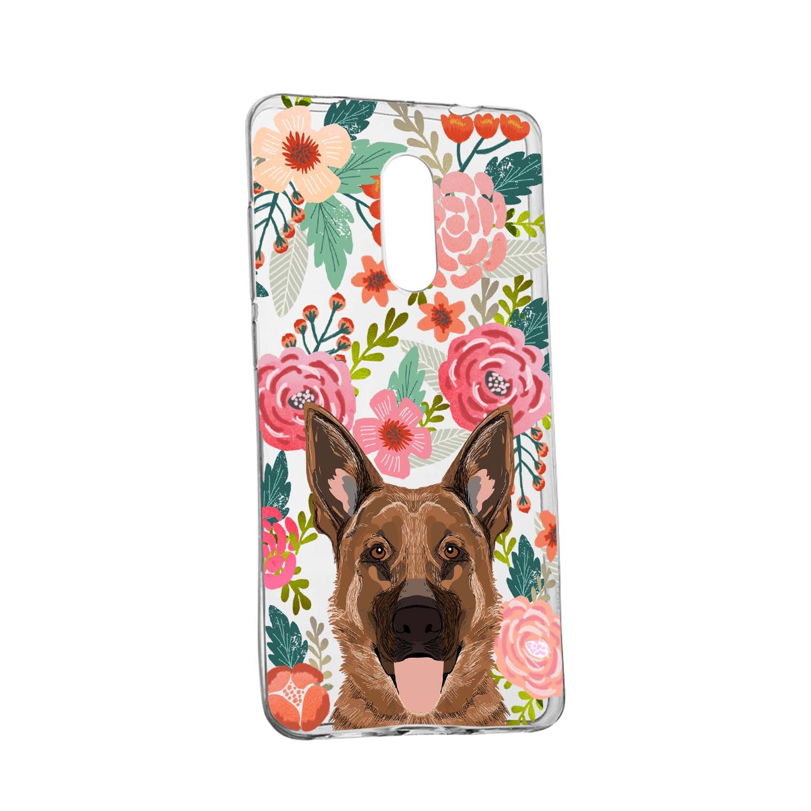 Husa Dog and Flowers, pentru LG K40, rezistenta la uzura, anti-alunecare, din silicon Premium, 636