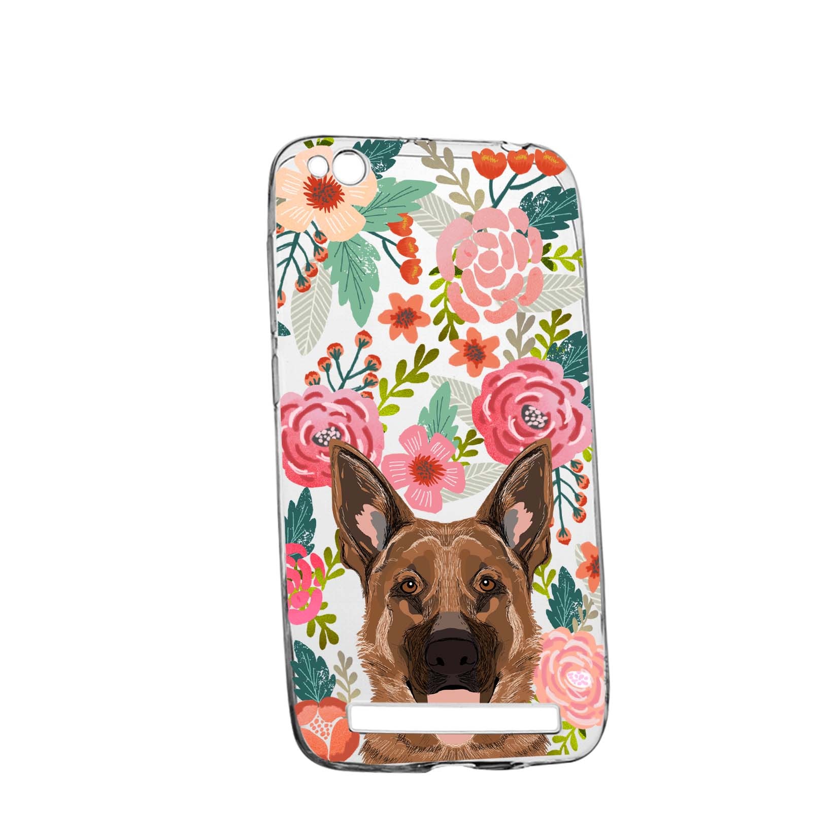 Husa Dog and Flowers, pentru Xiaomi Redmi 4A, rezistenta la uzura, anti-alunecare, din silicon Premium, 636
