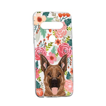 Husa Dog and Flowers, pentru LG K50 / Q60, rezistenta la uzura, anti-alunecare, din silicon Premium, 636 Husa Dog and Flowers, pentru LG K50 / Q60, rezistenta la uzura, anti-alunecare, din silicon Premium, 636