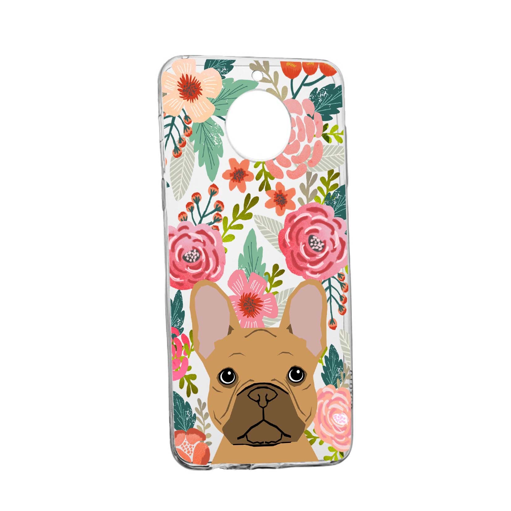 Husa Dog and Flowers, pentru Nokia 7.2, rezistenta la uzura, anti-alunecare, din silicon Premium, 637