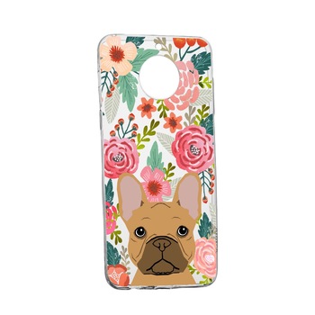 Husa Dog and Flowers, pentru Motorola MOTO G5, rezistenta la uzura, anti-alunecare, din silicon Premium, 637 Husa Dog and Flowers, pentru Motorola MOTO G5, rezistenta la uzura, anti-alunecare, din silicon Premium, 637