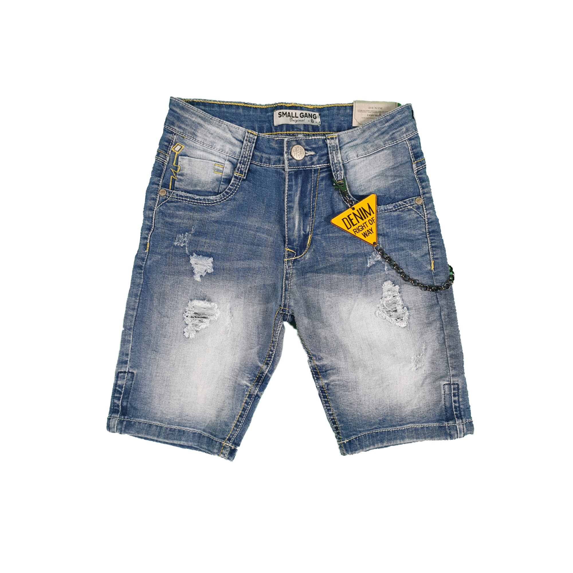 Pantaloni denim scurti baieti, model Right