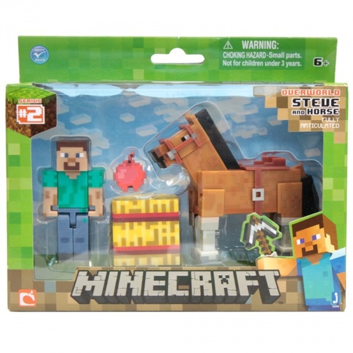 Figurina minecraft seria 2multicolor STEVE cu un cal 165941