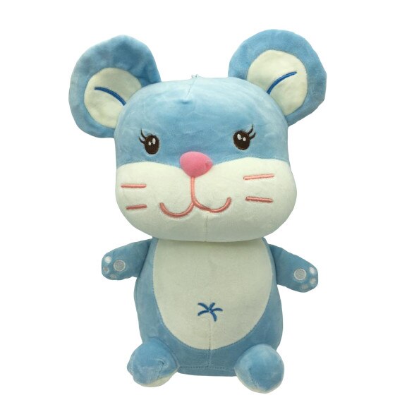 Jucarie de plus soricelul pufos, Toys, Bleu 30 cm