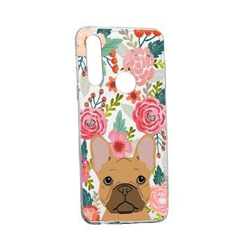 Husa Dog and Flowers, pentru Xiaomi Mi A3 Lite, rezistenta la uzura, anti-alunecare, din silicon Premium, 637 Husa Dog and Flowers, pentru Xiaomi Mi A3 Lite, rezistenta la uzura, anti-alunecare, din silicon Premium, 637