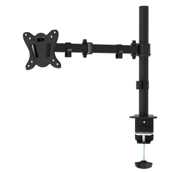 Suport pentru monitor cu brat mobil, Omega 45063, 13''-27'', inaltime maxima 400mm, rotatie 180° si inclinatie 70°, VESA 75x75 si 100x100, 8 kg, negru Suport pentru monitor cu brat mobil, Omega 45063, 13''-27'', inaltime maxima 400mm, rotatie 180° si inclinatie 70°, VESA 75x75 si 100x100, 8 kg, negru