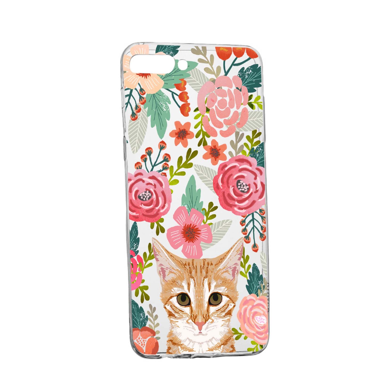 Husa Cat and Flowers, pentru LG K9, rezistenta la uzura, anti-alunecare, din silicon Premium, 638