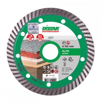 Disc diamantat Distar Elite, Dimensiune 180 x 22.23 x 10 mm, Taiere granit, Marmura, Piatra Disc diamantat Distar Elite, Dimensiune 180 x 22.23 x 10 mm, Taiere granit, Marmura, Piatra