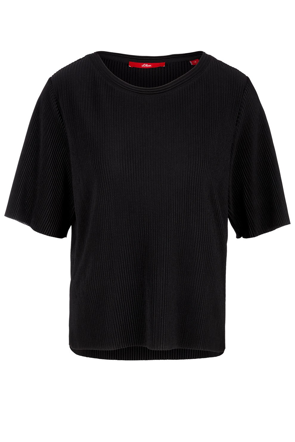 s.Oliver, Tricou cu aspect striat, Negru, S