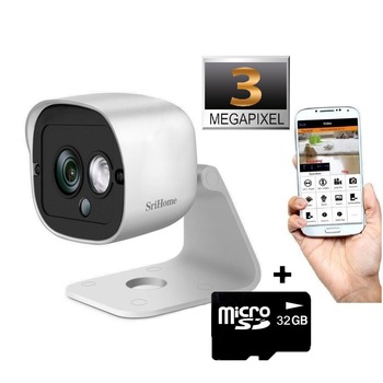 Camera de supraveghere WIFI Sricam™ SH029 RoPro, interior/exterior, rezistenta la apa, Night vision, FullHD 1296p, camera 3.0 MP, senzor miscare, detectie umana, alb Camera de supraveghere WIFI Sricam™ SH029 RoPro, interior/exterior, rezistenta la apa, Night vision, FullHD 1296p, camera 3.0 MP, senzor miscare, detectie umana, alb