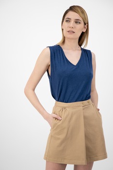 United Colors of Benetton, Top din lyocell cu decolteu in V, Bleumarin United Colors of Benetton, Top din lyocell cu decolteu in V, Bleumarin