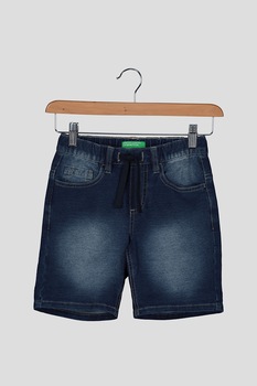 United Colors of Benetton, Pantaloni scurti din denim cu aspect decolorat, Albastru inchis United Colors of Benetton, Pantaloni scurti din denim cu aspect decolorat, Albastru inchis