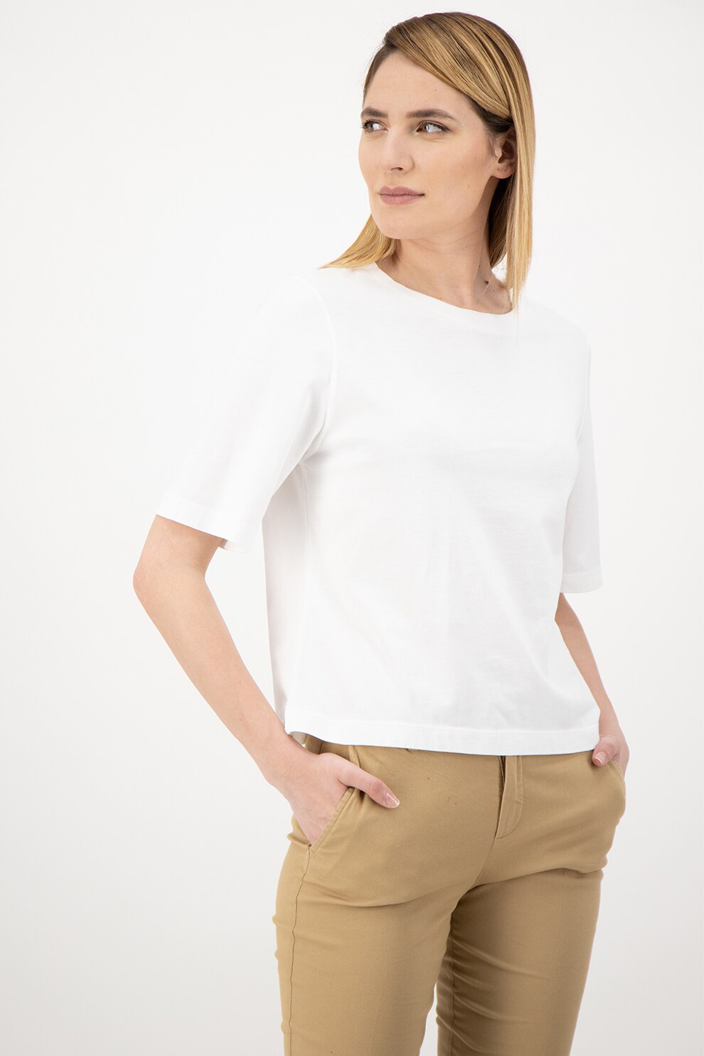 United Colors of Benetton, Tricou lejer de bumbac, Alb