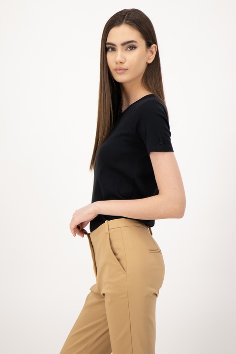 United Colors of Benetton, Тениска с овално деколте, Черен