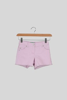 United Colors of Benetton, Pantaloni de scurti de denim cu terminatie franjurata, Liliac United Colors of Benetton, Pantaloni de scurti de denim cu terminatie franjurata, Liliac