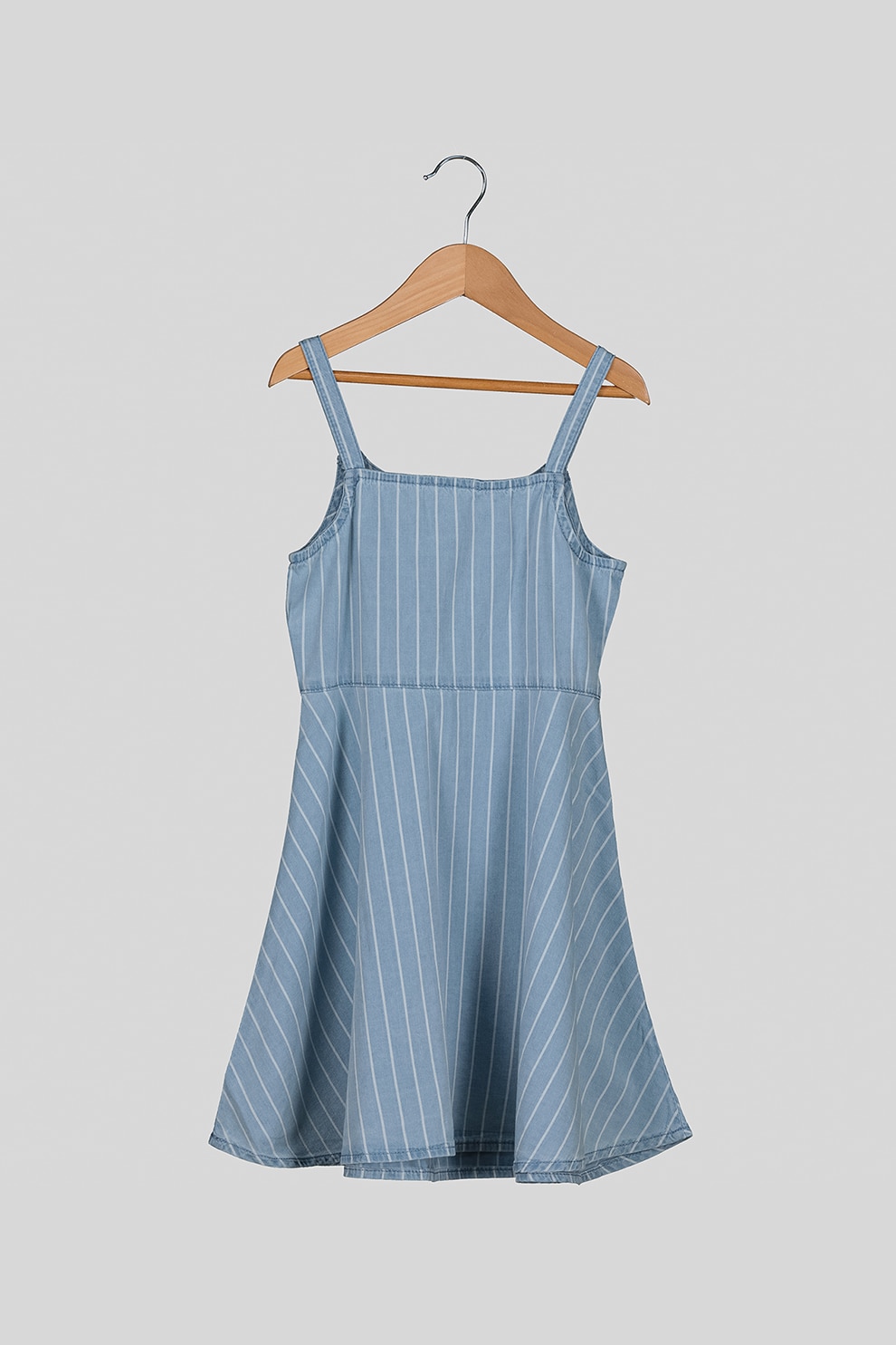 United Colors of Benetton, Rochie evazata cu model in dungi, Bleu/Alb, 82 CM