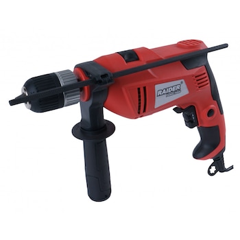 Masina de gaurit cu percutie Raider, 550 W, 2800 rpm, 25 mm, mandrina rapida, viteza variabila, rotatie stanga-dreapta Masina de gaurit cu percutie Raider, 550 W, 2800 rpm, 25 mm, mandrina rapida, viteza variabila, rotatie stanga-dreapta
