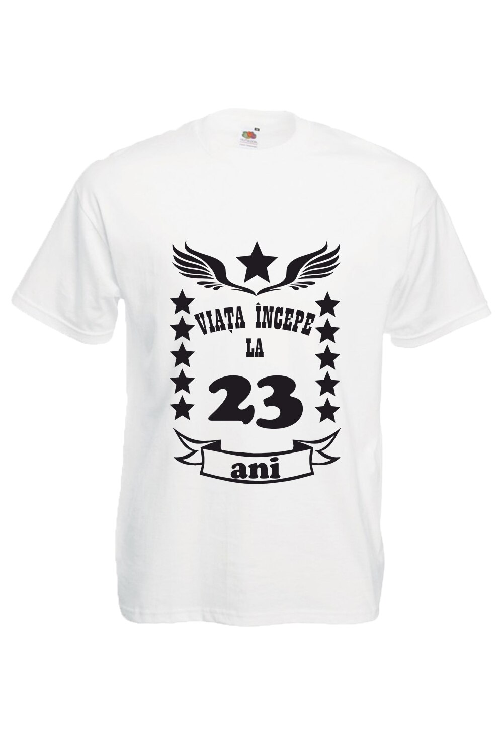 Tricou Viata incepe la 23 ani barbat, Alb