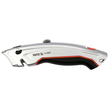 Cutter cu lama trapezoidala YT-75201, 61x33x0.5 mm Cutter cu lama trapezoidala YT-75201, 61x33x0.5 mm