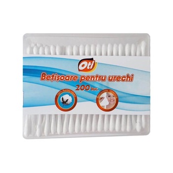 Set 200 Betisoare pentru Urechi OTI, Bumbac Natural, Culoare Alba, Articole Igiena Corporala Set 200 Betisoare pentru Urechi OTI, Bumbac Natural, Culoare Alba, Articole Igiena Corporala