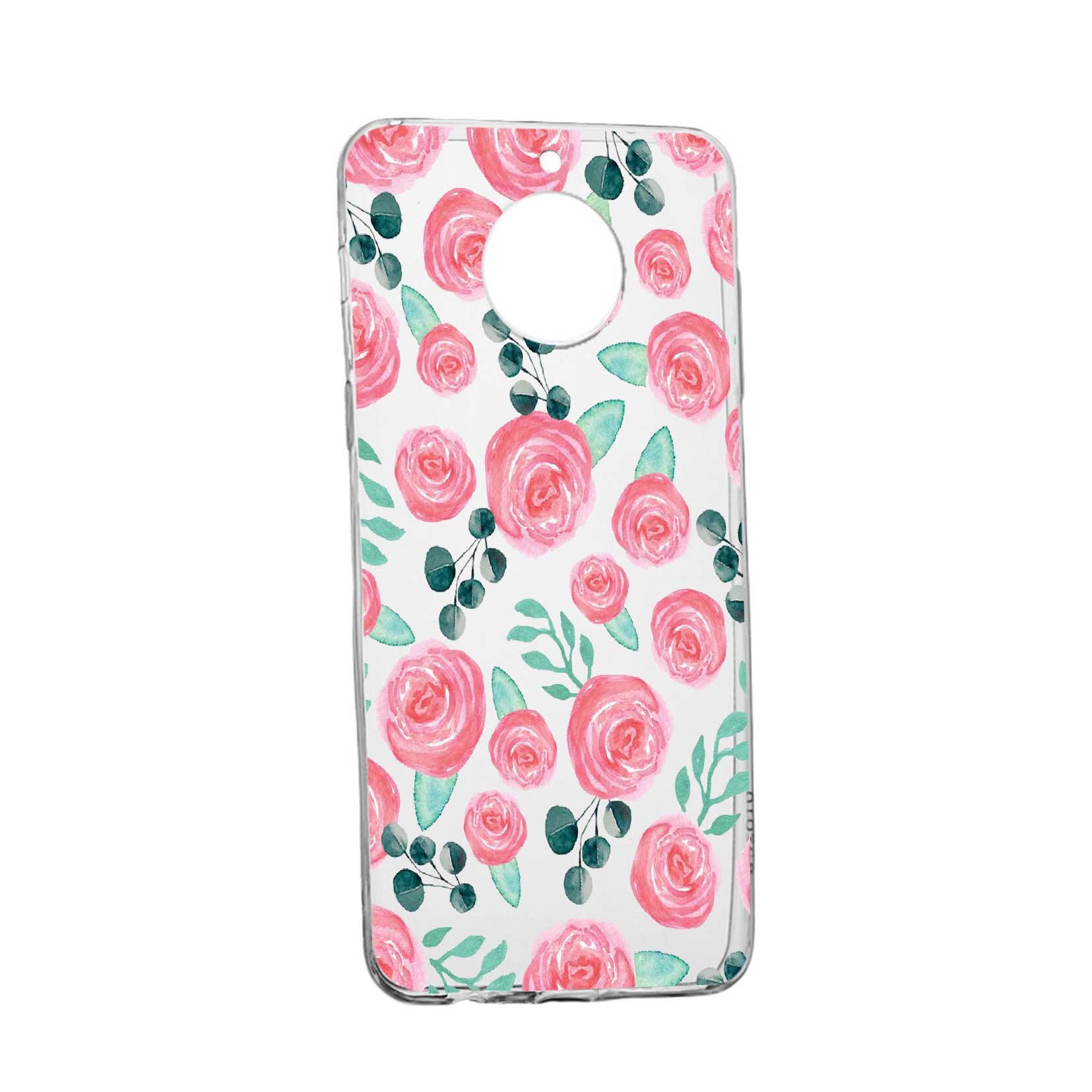 Husa Rose Pattern, pentru Nokia 7.2, rezistenta la uzura, anti-alunecare, din silicon Premium, 640