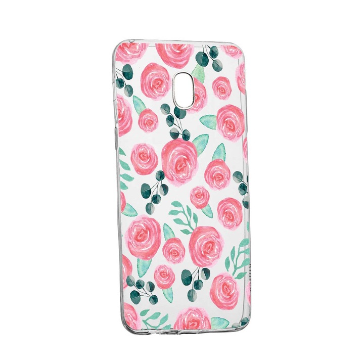 Husa Rose Pattern, pentru Samsung Galaxy J7 2017, rezistenta la uzura, anti-alunecare, din silicon Premium, 640