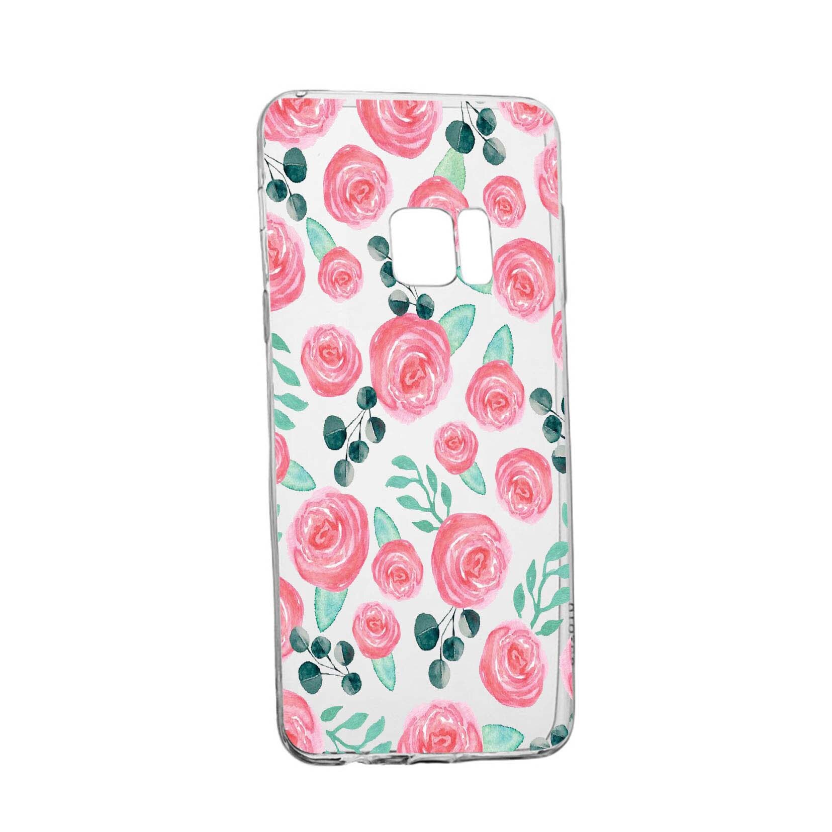 Husa Rose Pattern, pentru Samsung Galaxy S7, rezistenta la uzura, anti-alunecare, din silicon Premium, 640