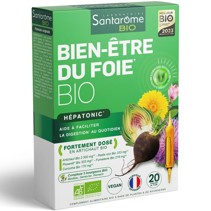 Supliment alimentar Hepatonic Bio Santarome, 20 fiole