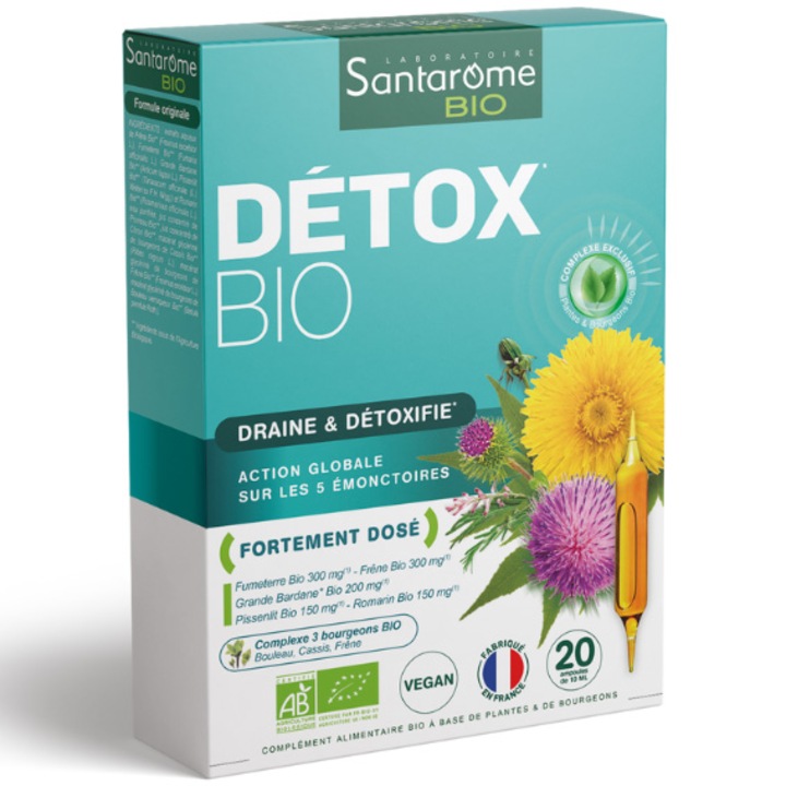 Supliment alimentar Detox Bio Santarome, 20 fiole