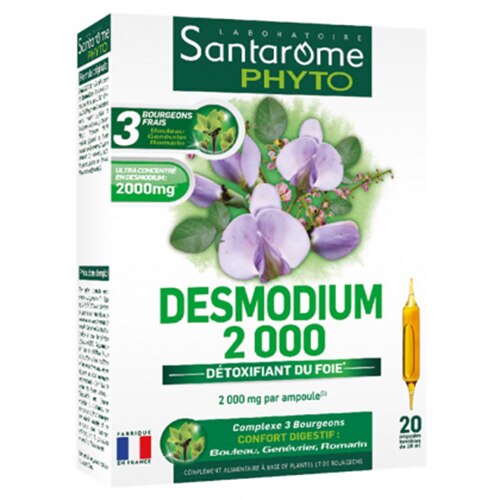 Supliment alimentar Desmodium 2000 Santarome, 20 fiole
