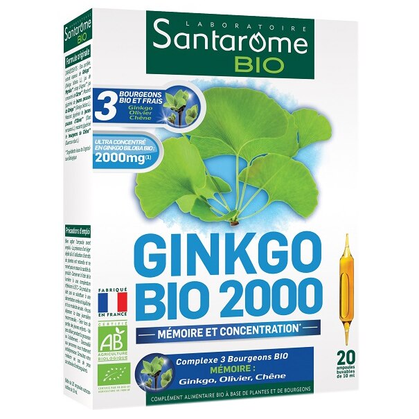 Supliment alimentar Ginkgo Bio 2000 Santarome, 20 fiole