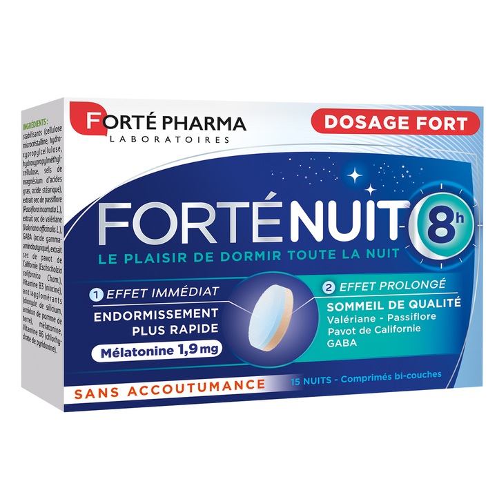 Supliment alimentar Forte nuit 8h Fortepharma, 15 tablete