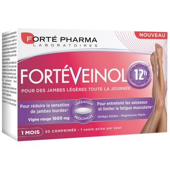 Supliment alimentar ForteVeinol 12 h Fortepharma, 30 tablete Supliment alimentar ForteVeinol 12 h Fortepharma, 30 tablete