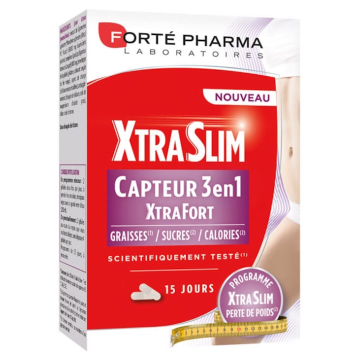 Supliment alimentar XtraSlim Capteur 3en1 Fortepharma, 60 capsule
