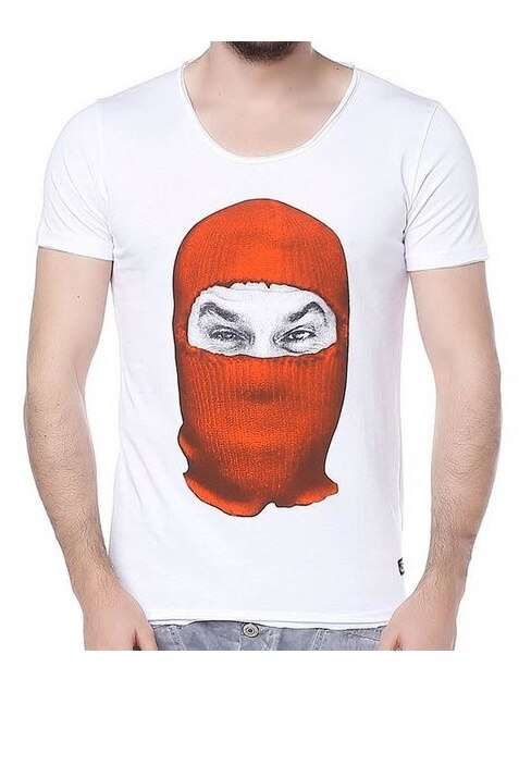 Tricou, Red Bridge, Alb/Rosu, S EU