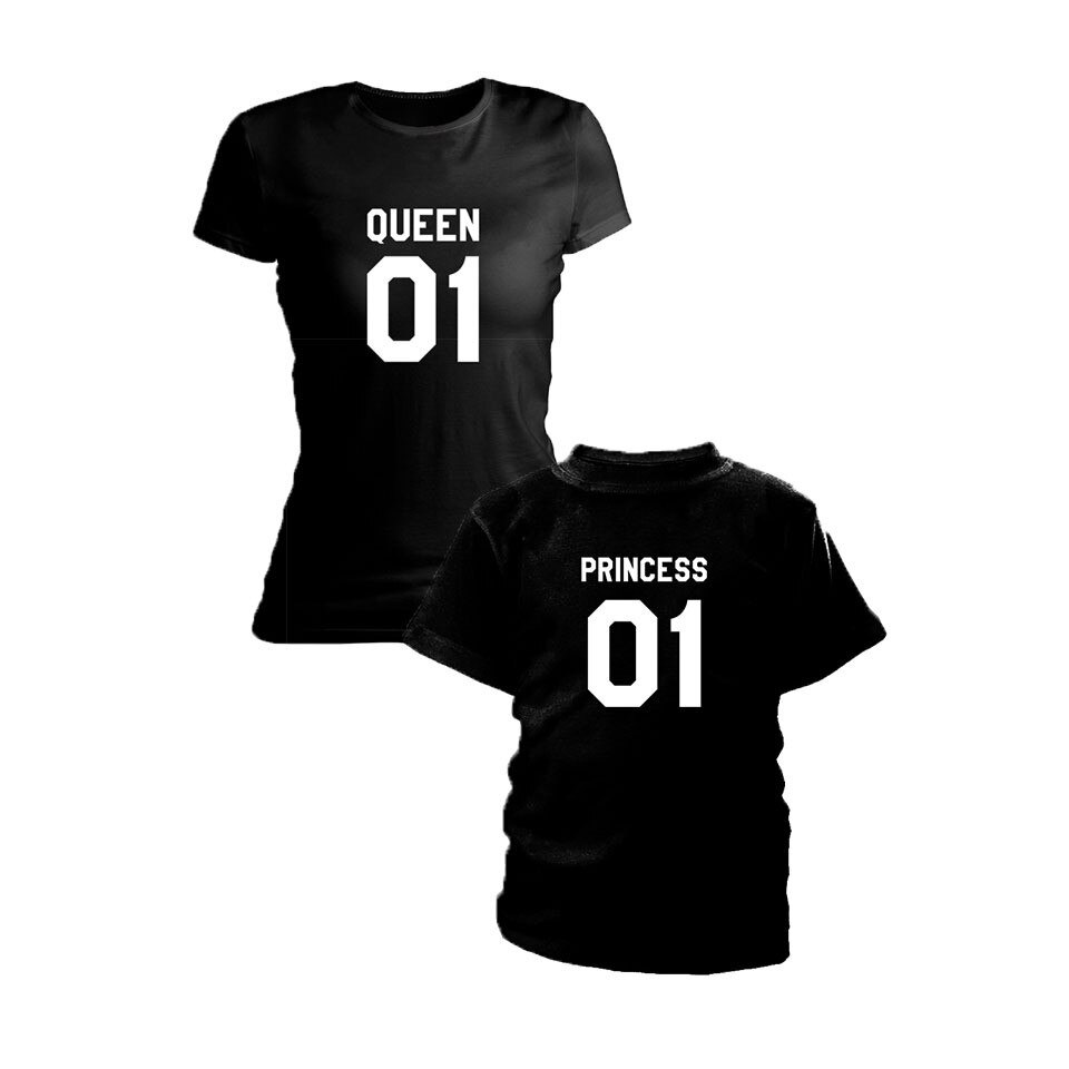 Set tricouri personalizate mama-fiica, Negru, cod104