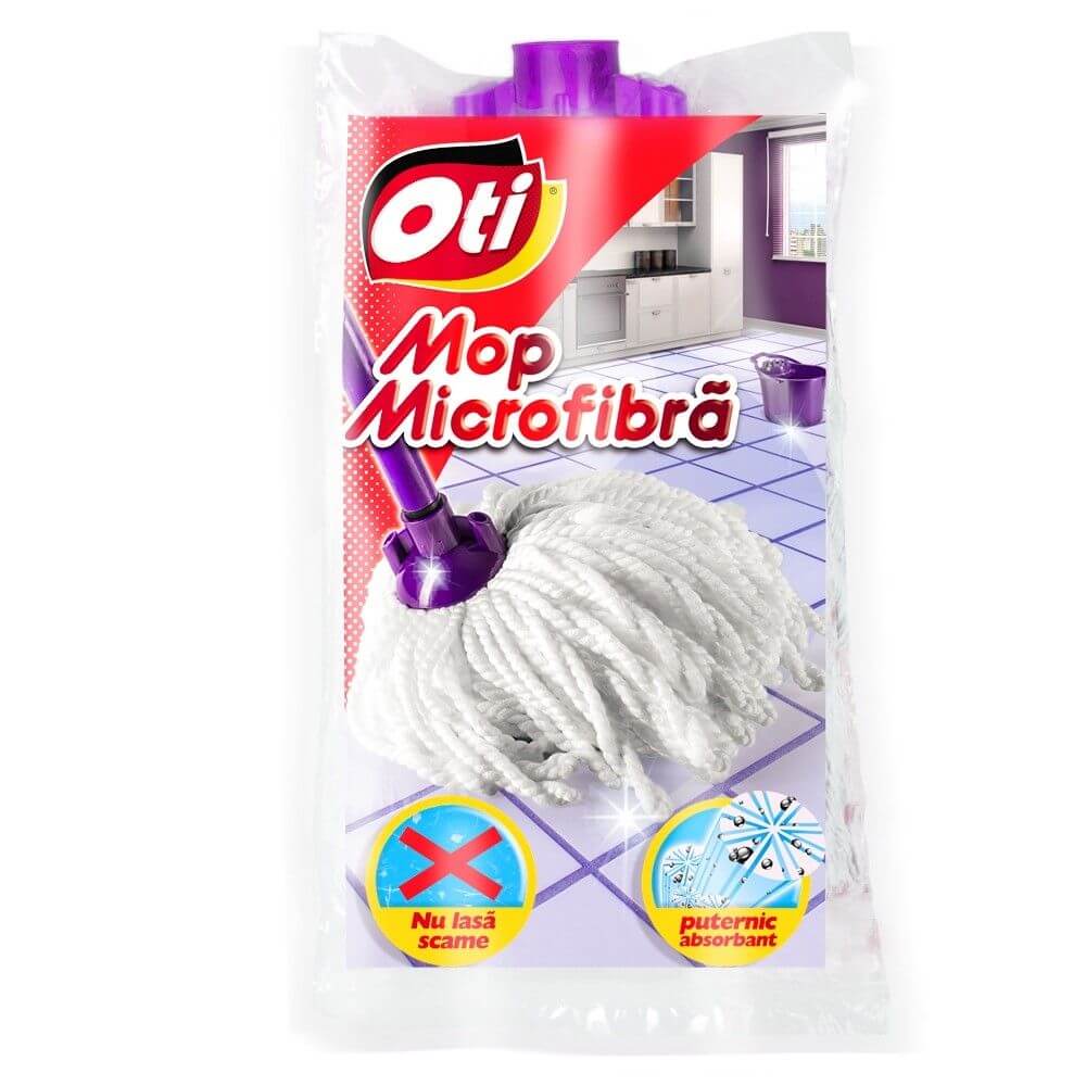 Rezerva Mop din Microfibra OTI Maimea S, Greutate 90 g, Culoare Alb/Mov