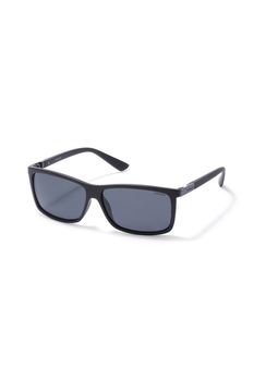 Polaroid, Ochelari de soare dreptunghiulari, cu lentile polarizate, Negru, 59-13-136 Standard Polaroid, Ochelari de soare dreptunghiulari, cu lentile polarizate, Negru, 59-13-136 Standard