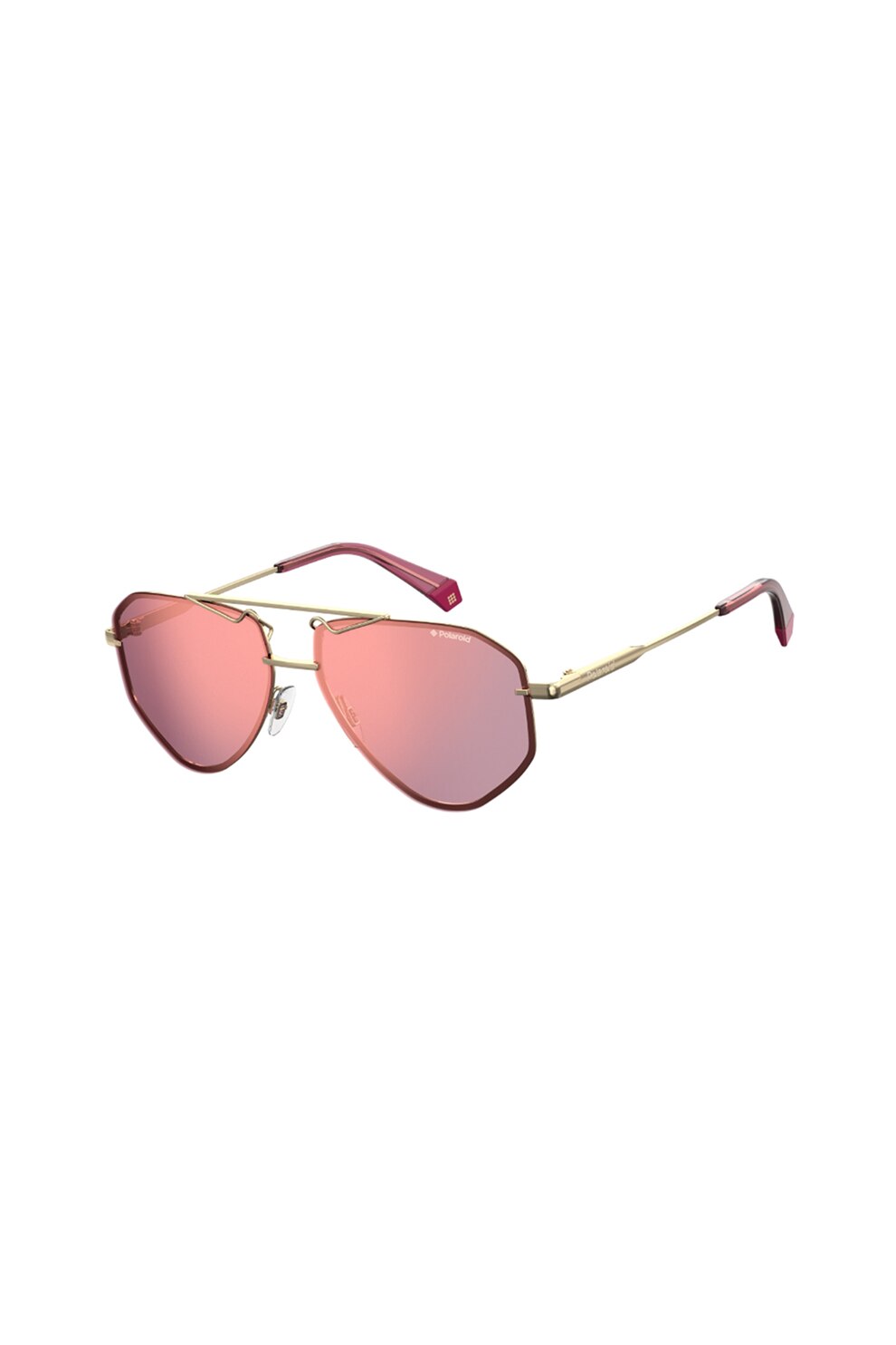Polaroid, Ochelari de soare aviator unisex, cu lentile polarizate, Auriu/Rosu, 58-13-140 Standard