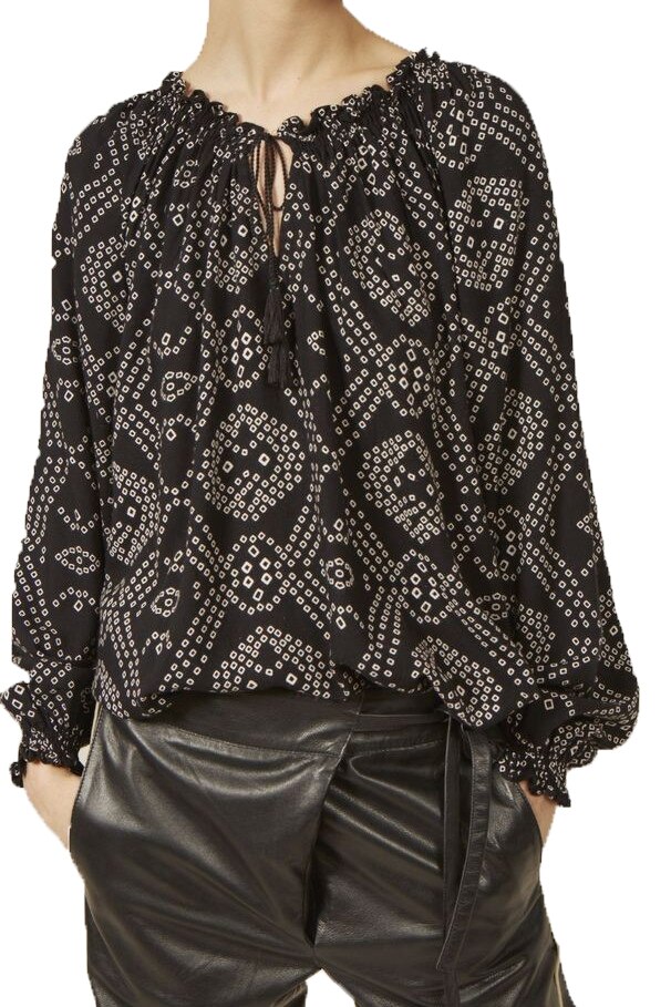 Bluza dama, Antik Batik, LY1BLO, Negru/Alb